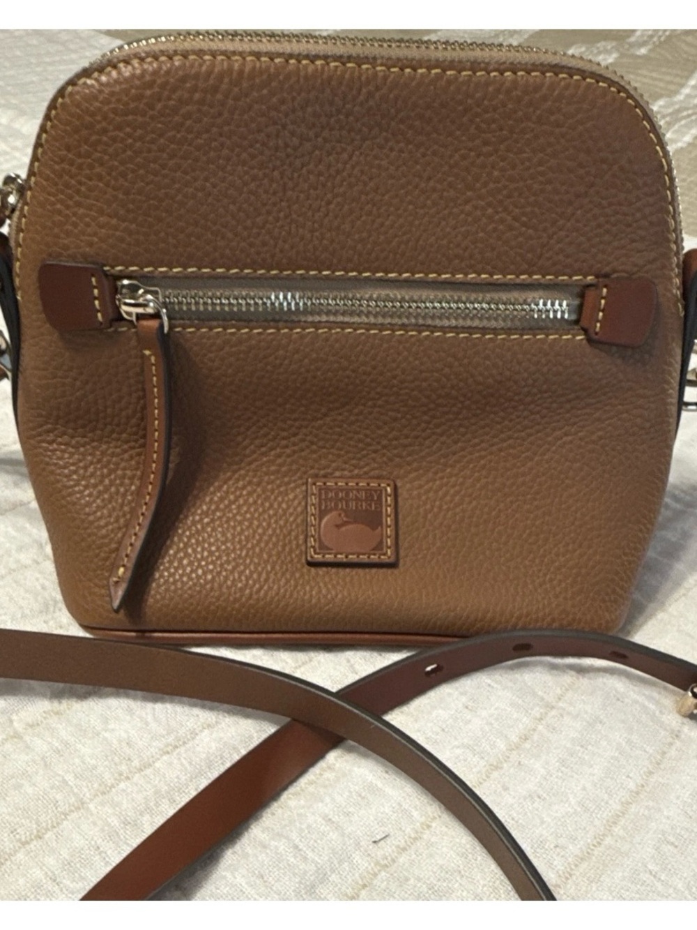 Dooney & Bourke Tan Pebble Leather Crossbody Bag